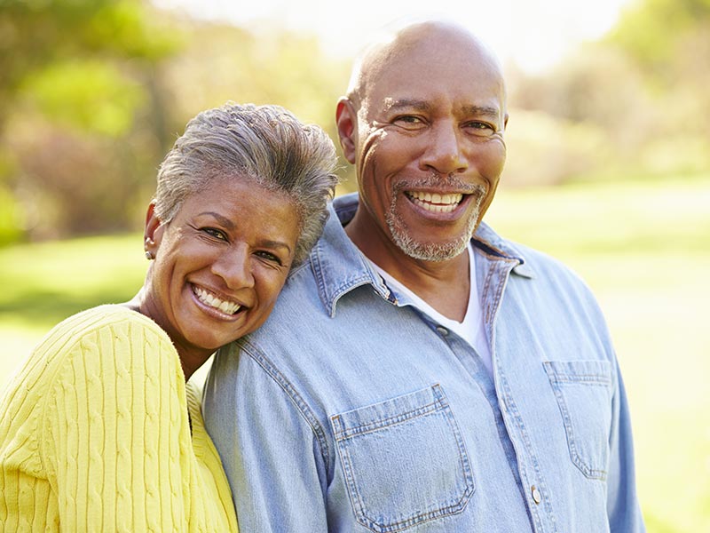 Mature couple smiling